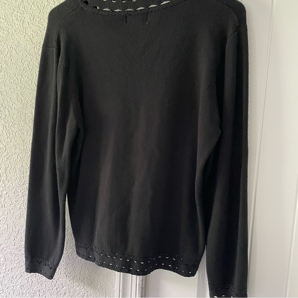 Vintage Bonnie and bill silk blend beaded black sweater - Picture 6 of 7